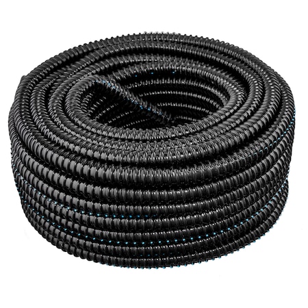 1.5x100Ft Flexible Corrugated Black PVC Split Tubing Wire Loom